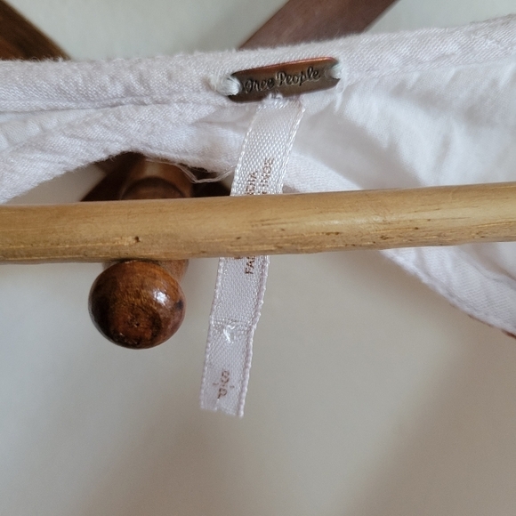 Free People Mini Dress Long Sleeve Embroidered Floral Rust White Small - Picture 2 of 12